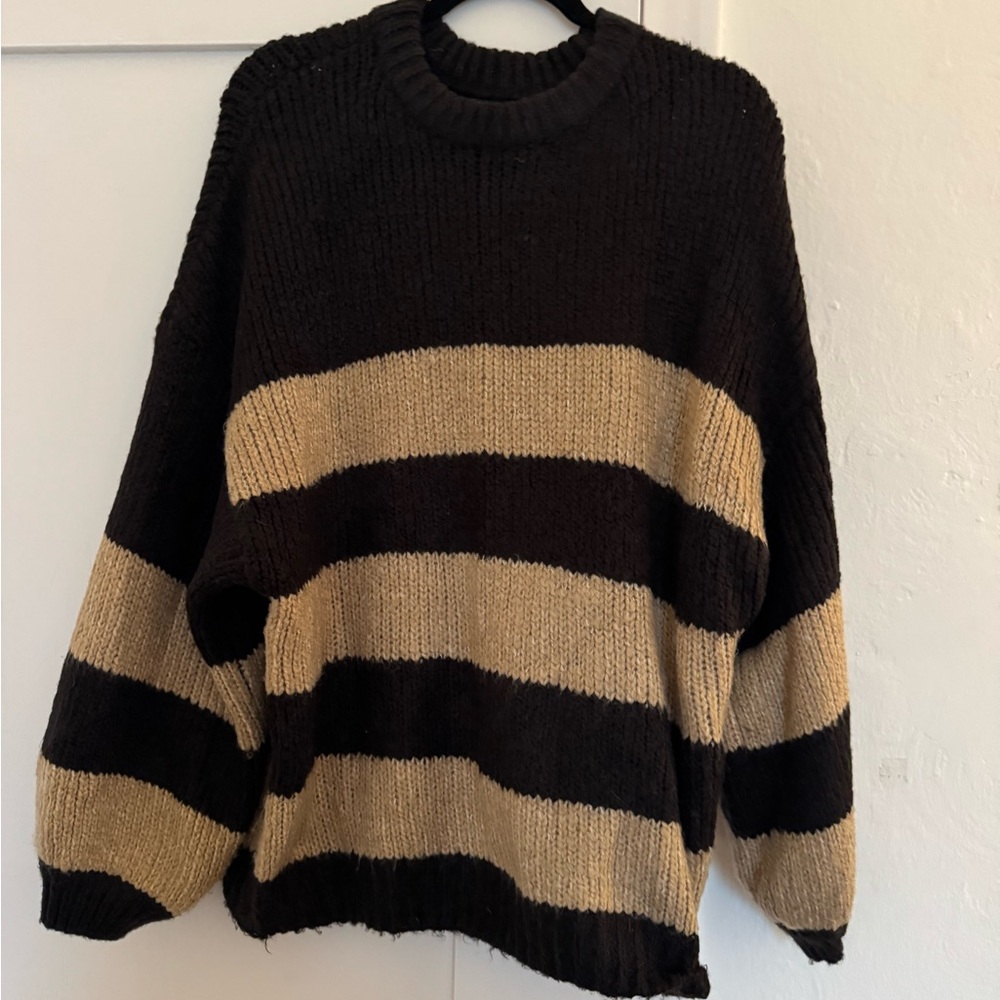 Black and Tan Striped Sweater